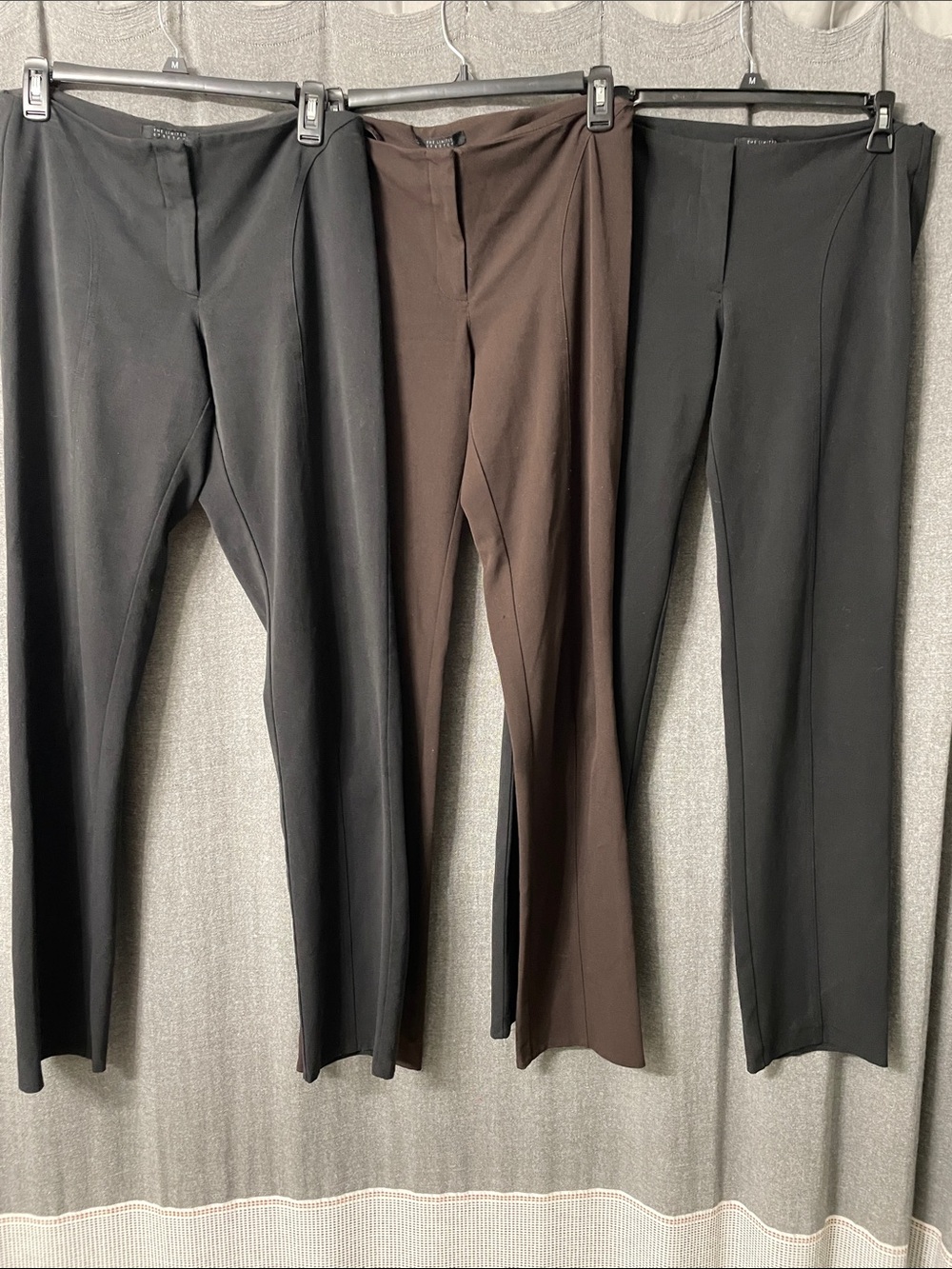 The Limited Black and Dark Brown Straight Leg Pants Trio